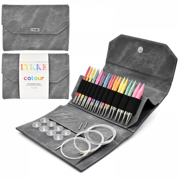 Lykke Colour - 5 Interchangeable Knitting Needle Set Grey Denim