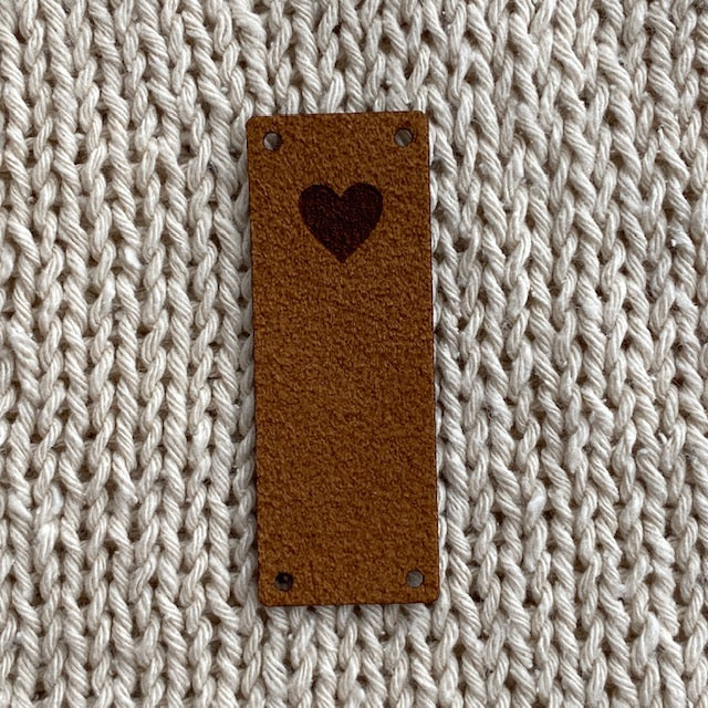 Faux Suede Solid Heart Foldover Tags