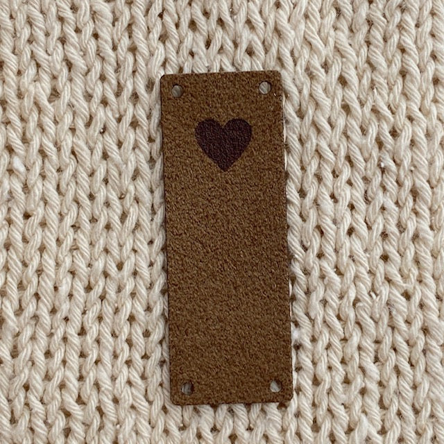 Faux Suede Solid Heart Foldover Tags