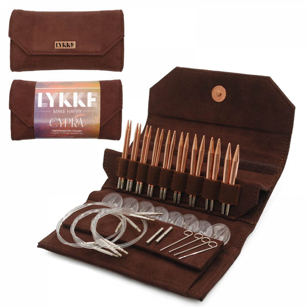 Lykke Naturale - 5 Interchangeable Knitting Needle Set Tan Denim